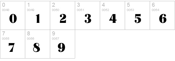 Nashvi Bold numbers 0-9 preview