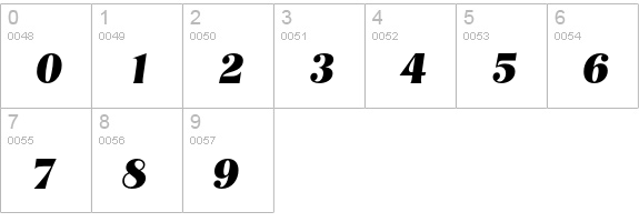 NashvilleEF-BoldItalic numbers 0-9 preview