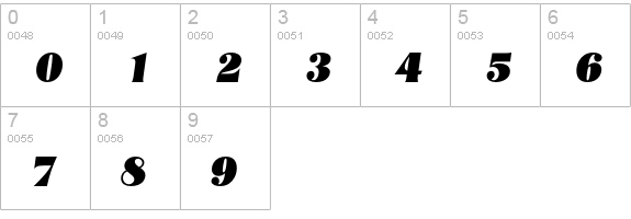 NashvilleEF-HeavyItalic numbers 0-9 preview
