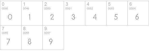 National First Font Dotted numbers 0-9 preview