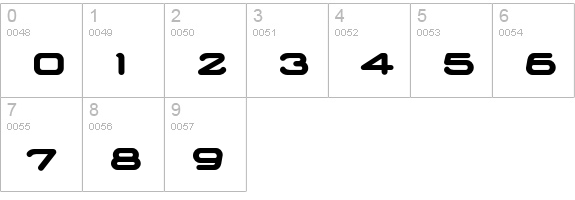 Nedian-Bold numbers 0-9 preview