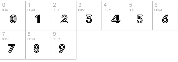 NeonThick Regular numbers 0-9 preview