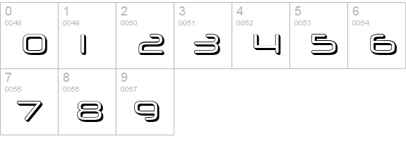 Neuropol X 3D numbers 0-9 preview