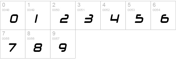 Neuropol X Cnd Bold Italic numbers 0-9 preview