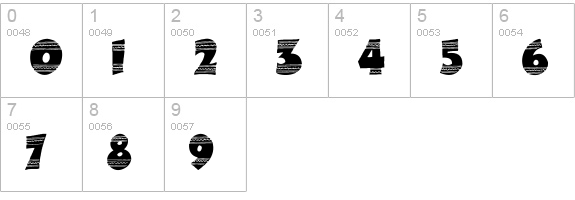 NewWGL4Font numbers 0-9 preview
