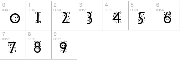 Night Sky numbers 0-9 preview