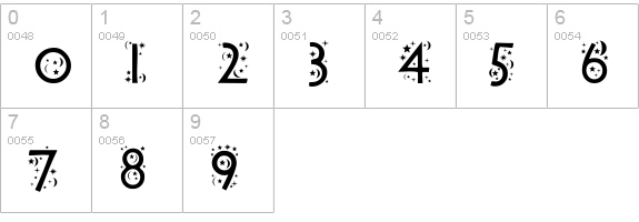 Night Sky_TR numbers 0-9 preview