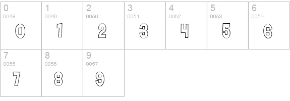 Nightclub BTN Out Cn numbers 0-9 preview
