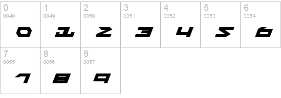 Nightrunner Italic numbers 0-9 preview