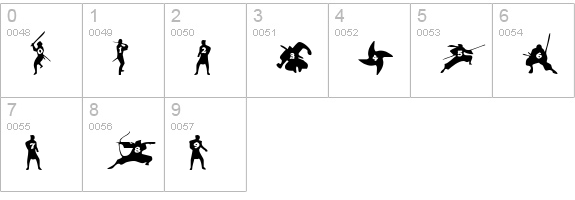 Ninjas numbers 0-9 preview