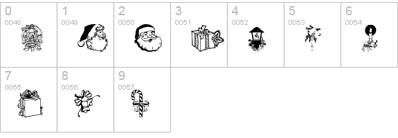 Noel Dingbats numbers 0-9 preview