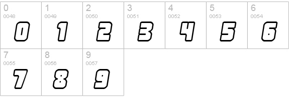 Nonstop [italic] numbers 0-9 preview