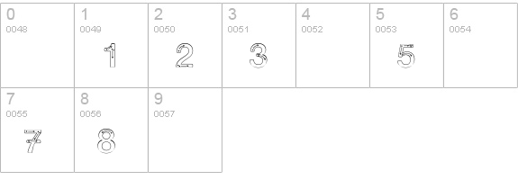 Nordspur numbers 0-9 preview