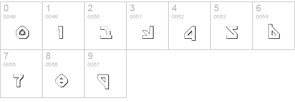 Nostromo 3D numbers 0-9 preview