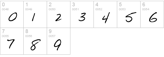 Notepad Regular numbers 0-9 preview