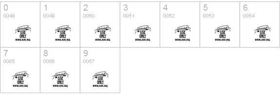 Notera Personal Use Only numbers 0-9 preview