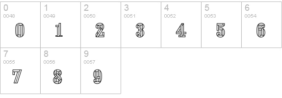 Oaktag Outline numbers 0-9 preview