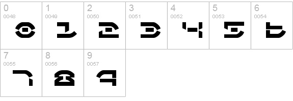 Oberon Deux numbers 0-9 preview