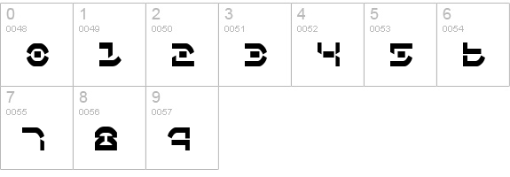 Oberon Deux Condensed numbers 0-9 preview