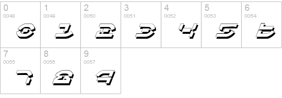 Oberon Deux Shadow Italic numbers 0-9 preview