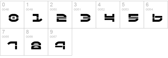 Oberon Laser numbers 0-9 preview