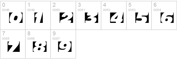 Obliquo numbers 0-9 preview