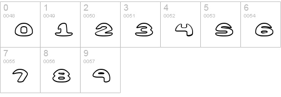 Obloquy Outline (BRK) numbers 0-9 preview