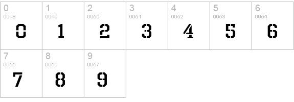 Octin Prison Sb numbers 0-9 preview
