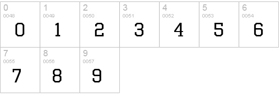 Octin Sports Free numbers 0-9 preview