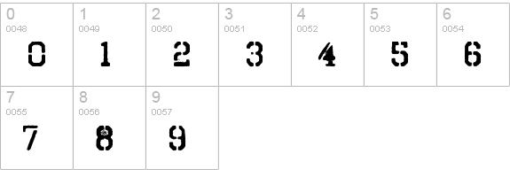 Octin Spraypaint B Rg Bold numbers 0-9 preview
