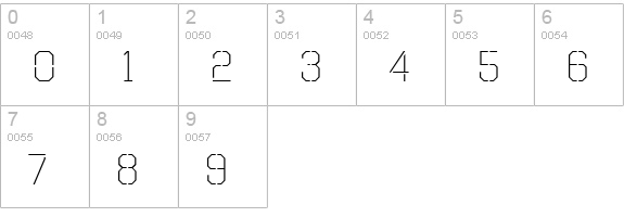 Octin Stencil Lt numbers 0-9 preview