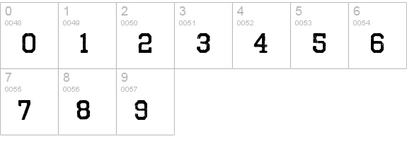 Octin Vintage B Rg Bold numbers 0-9 preview