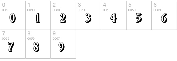 OetjenShadowDisplay numbers 0-9 preview