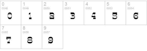 OK Corral Lined numbers 0-9 preview
