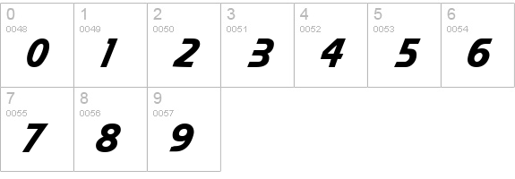 Ol'54 numbers 0-9 preview