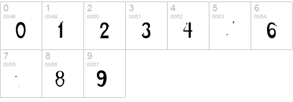 OldBold-Light numbers 0-9 preview