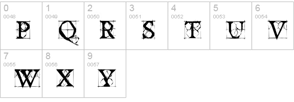 OldConstructedCaps numbers 0-9 preview