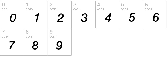 Olnova-DemiBoldIta numbers 0-9 preview