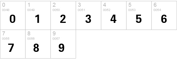 OlympiaEF-SemiBold numbers 0-9 preview