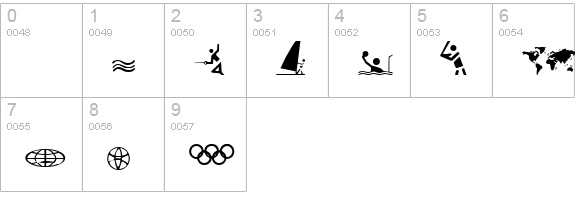 Olympicons Regular numbers 0-9 preview