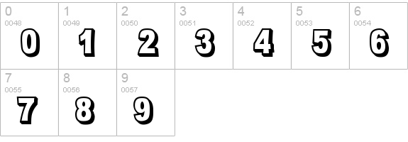 OMNIBLACK Outline numbers 0-9 preview