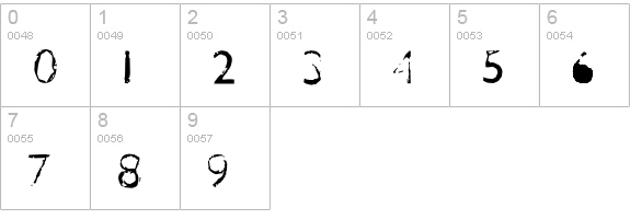 One Way numbers 0-9 preview