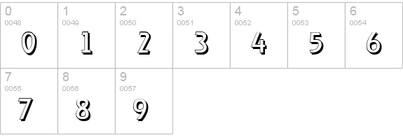 OnStageShadow-Regular numbers 0-9 preview
