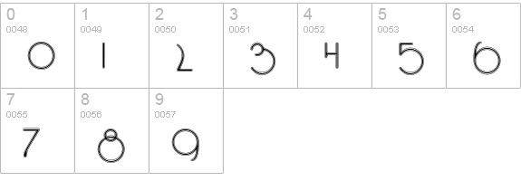 Opaque numbers 0-9 preview