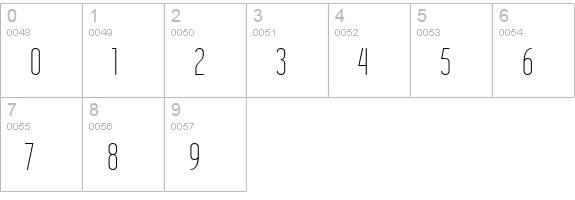 Operator Nine BTN Lt numbers 0-9 preview