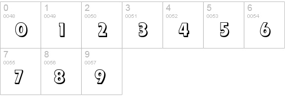 OPTIVanDyke-Outline numbers 0-9 preview