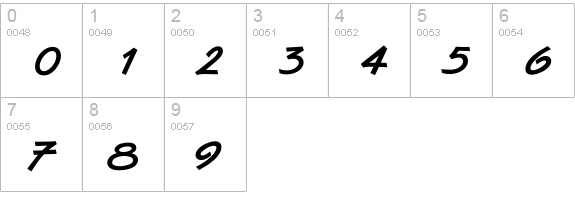 OPTIVanilla-Bold numbers 0-9 preview