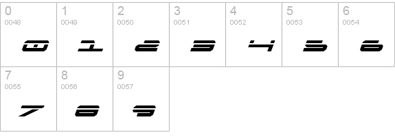 Oramac Laser Italic numbers 0-9 preview
