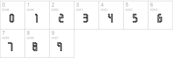 Orgasmia-NinetyOutline numbers 0-9 preview