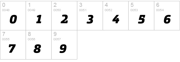 Orgon Slab Black Italic numbers 0-9 preview